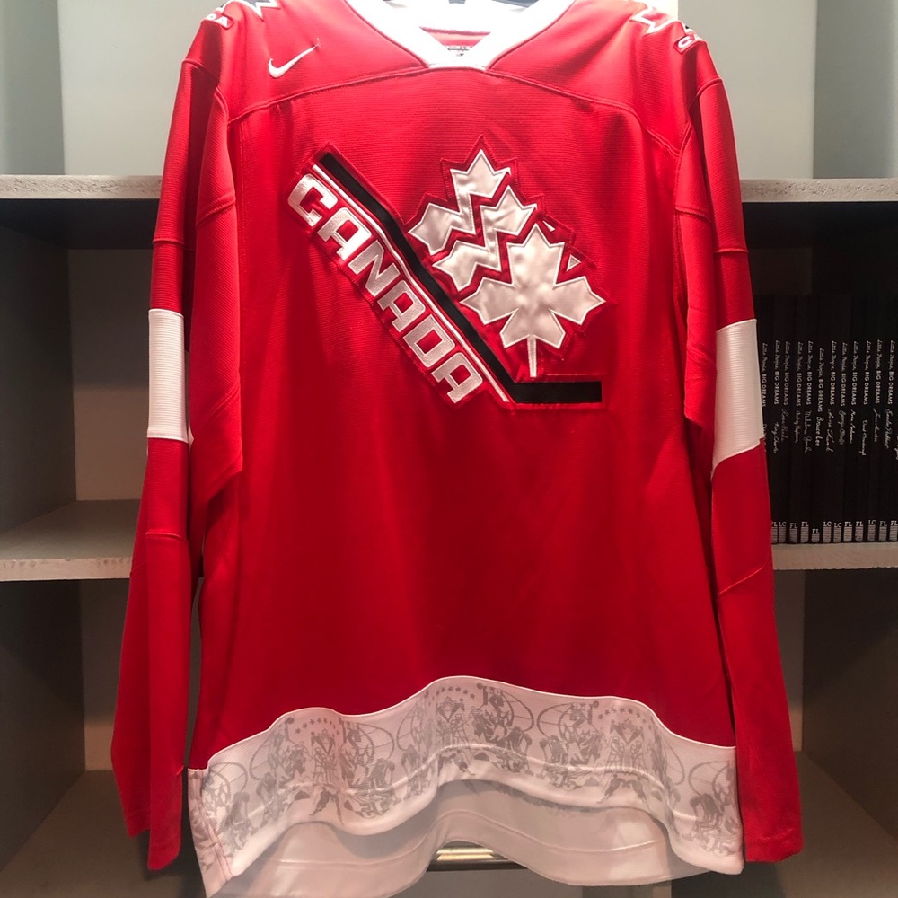 Nike Red and White Canada Hockey Jersey